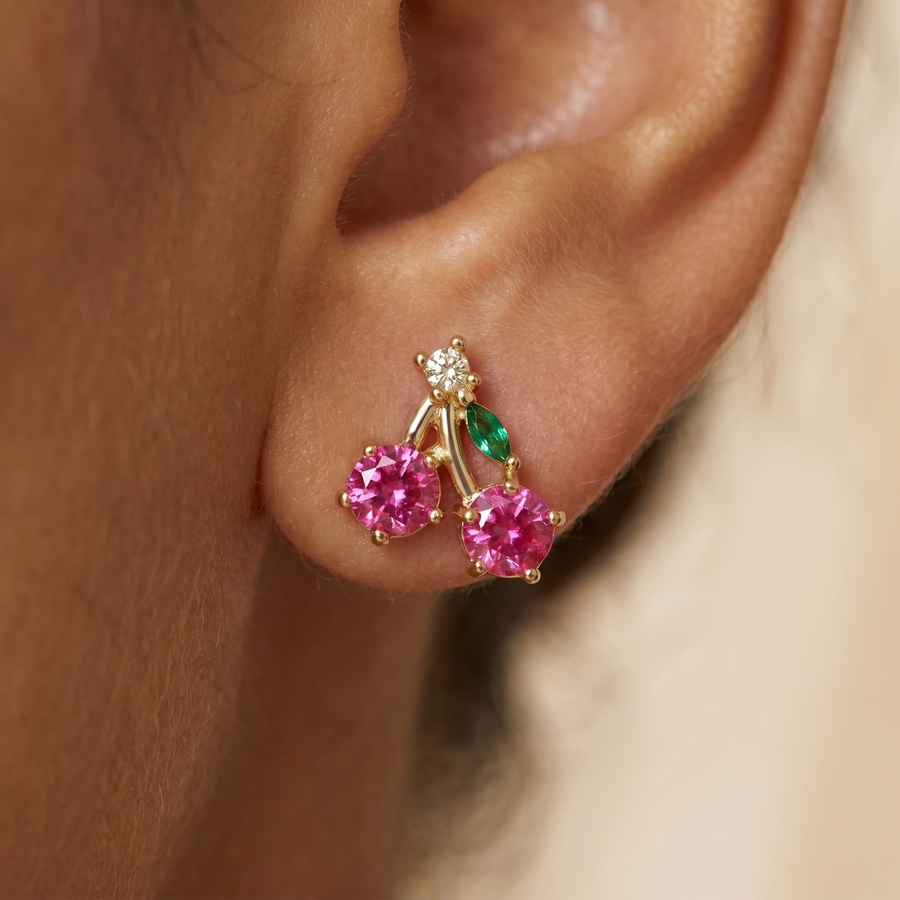 Cherry Sparkle Studs — A Little Sweetness