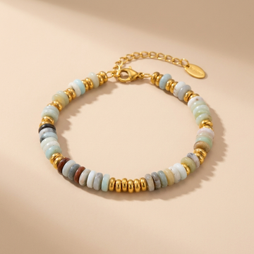 Aurelia Coast Bracelet – Soft Stone & 18K Gold