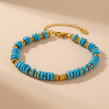 Azurea Tide Bracelet – Turquoise Stone & 18K Gold