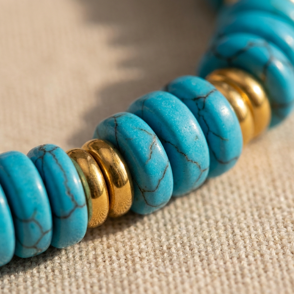 Azurea Tide Bracelet – Turquoise Stone & 18K Gold
