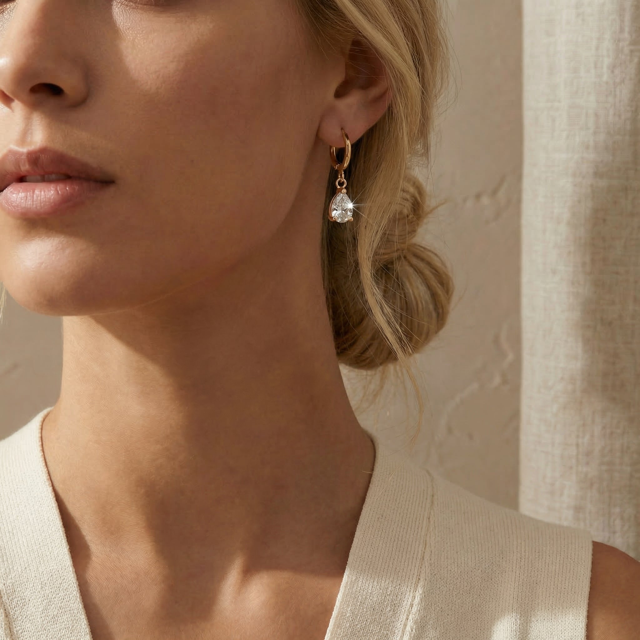Celeste Teardrop Earrings — 18k PVD Gold
