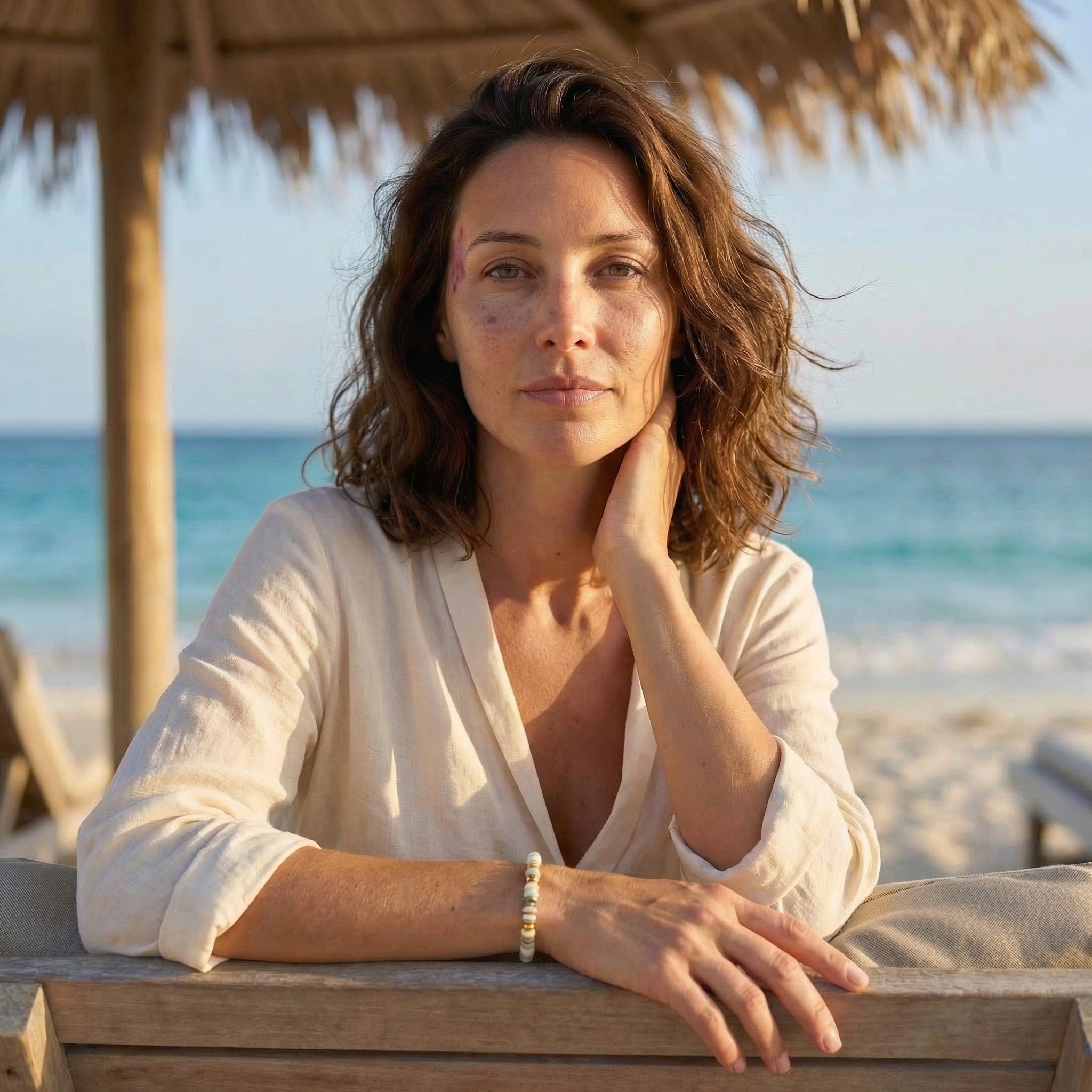 Aurelia Coast Bracelet – Soft Stone & 18K Gold