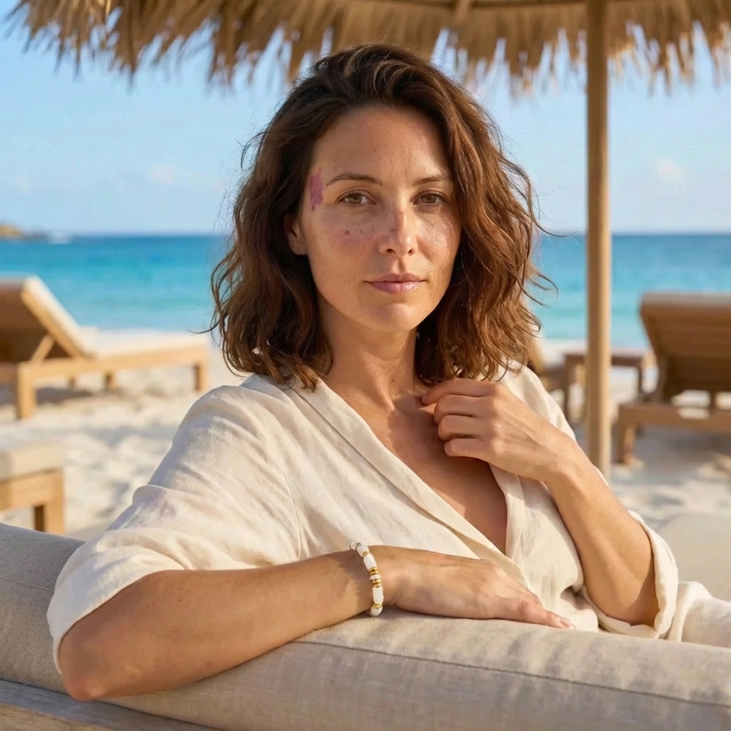 Luminara Shore Bracelet – White Stone & 18K Gold