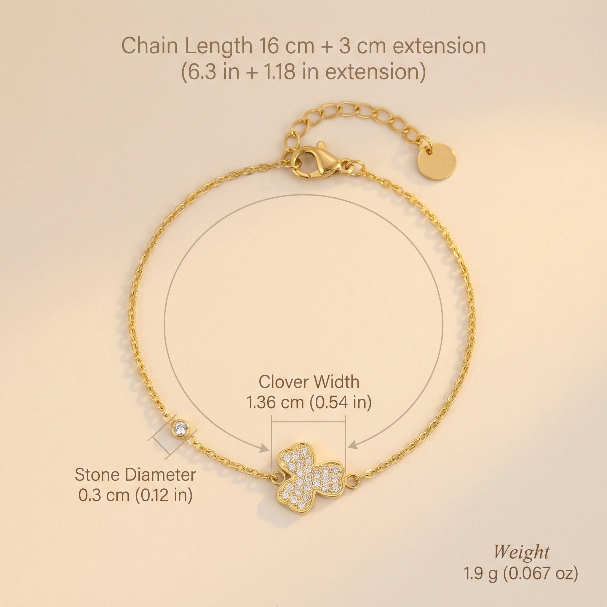 Soléa Pavé Clover Bracelet — 18k PVD Gold