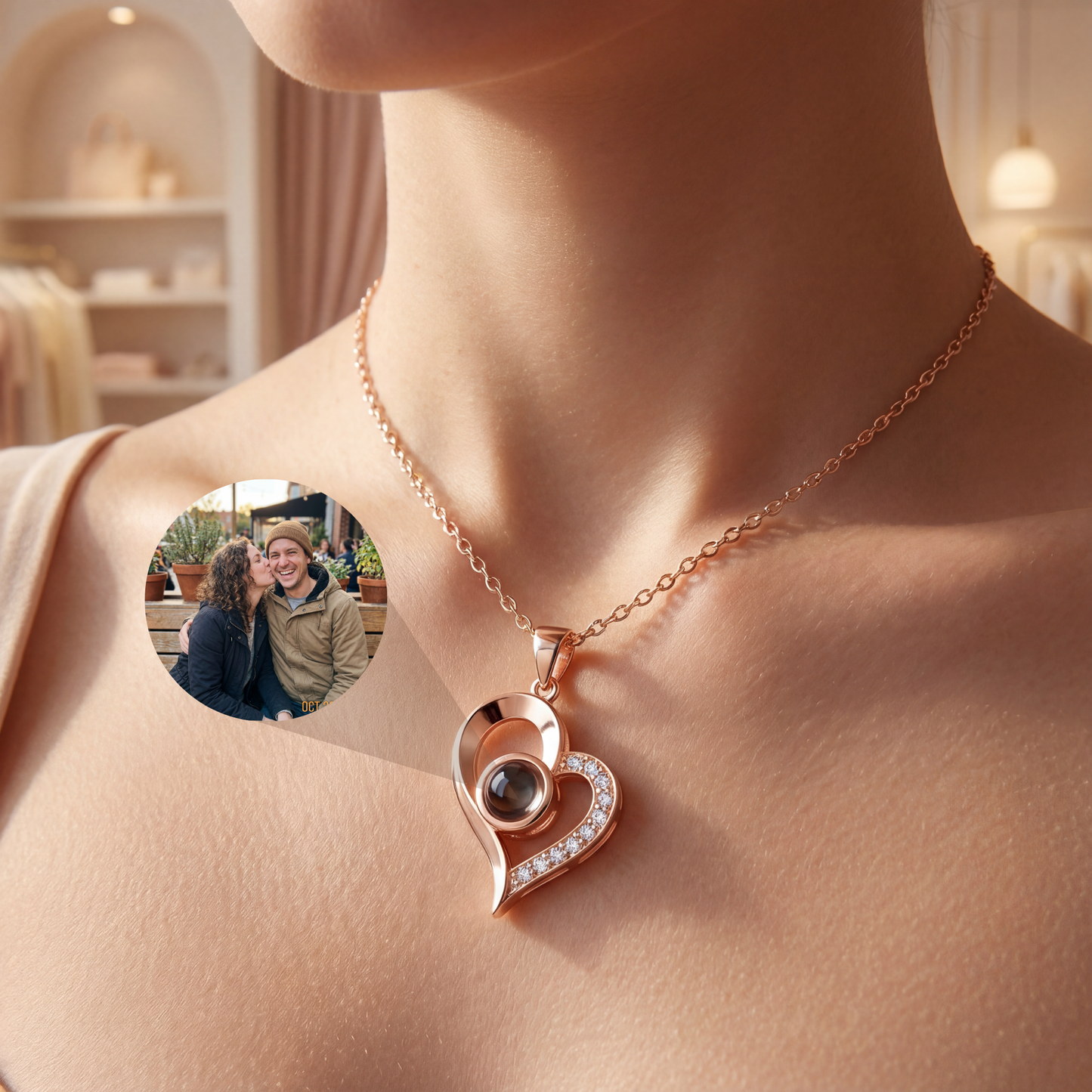Personalized Heart Photo Necklace – Custom Photo Jewelry | Romantic Gift for Lovers, Best Friends, Birthdays & Valentine’s Day