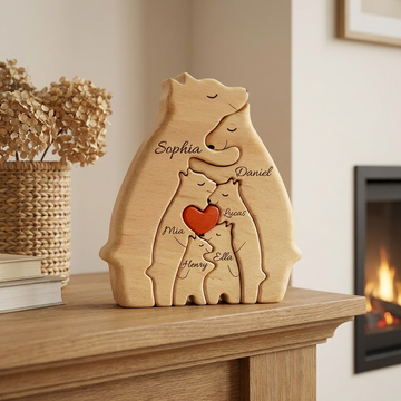 Wooden Bear Family Puzzle — Your Whole Family, Named