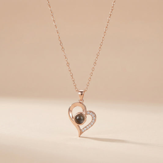 Personalized Heart Photo Necklace – Romantic Gift for Lovers, Best Friends, Birthdays & Valentine’s Day