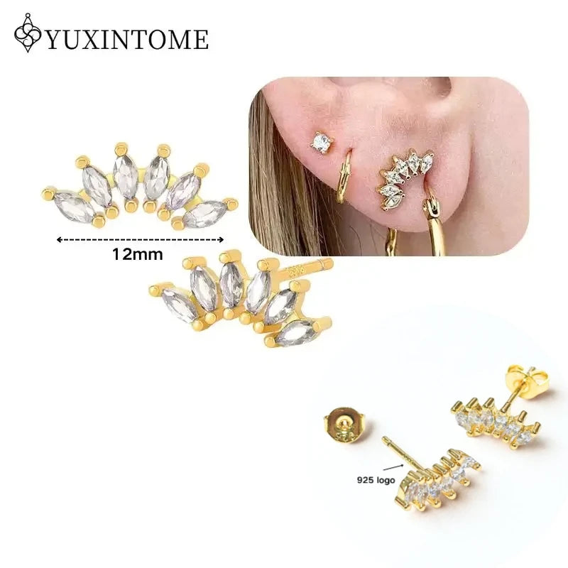 Crystal Water Drop Huggie Hoop Earrings – 925 Sterling Silver