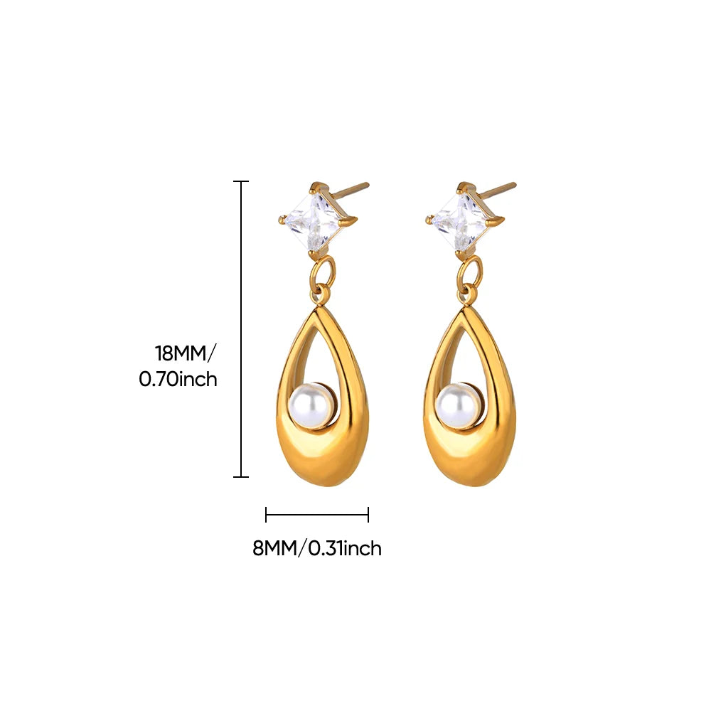 Vintage Baroque Pearl Circle Drop Earrings