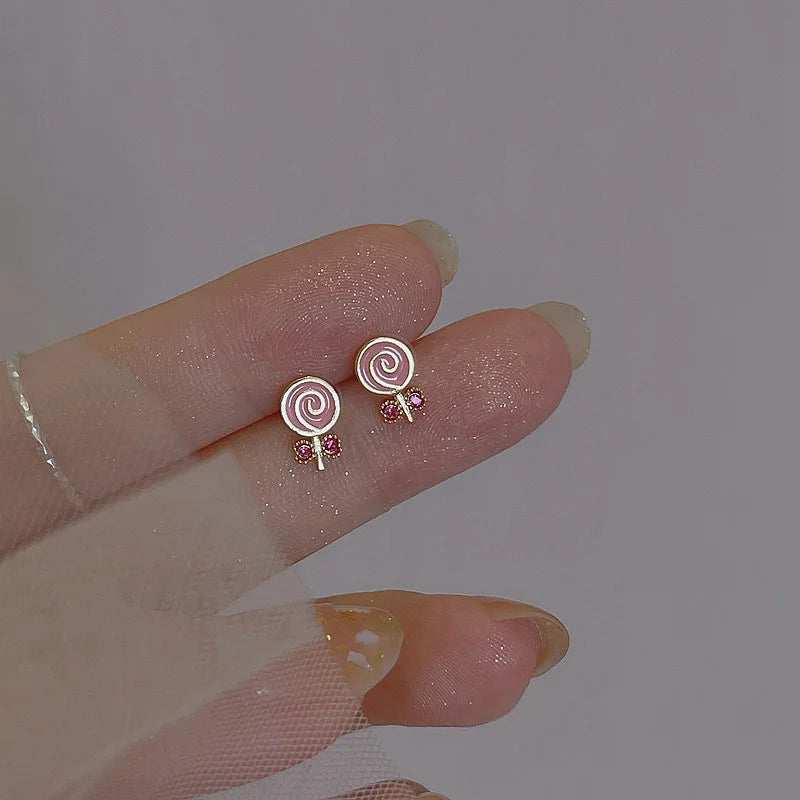 Cute Zircon Cherry Stud Earrings