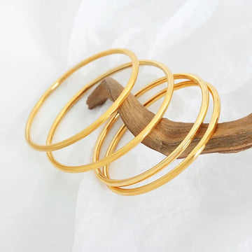 Waterproof Gold Bangle Set – 18K PVD Stainless Steel (3 Pieces)