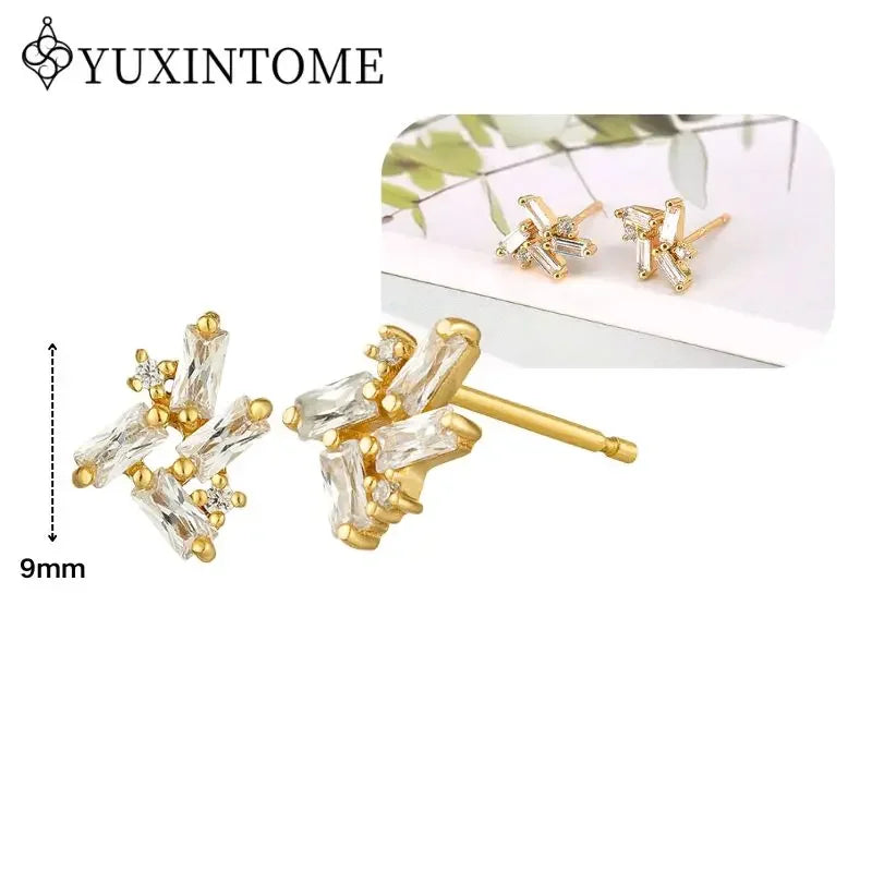 Crystal Water Drop Huggie Hoop Earrings – 925 Sterling Silver