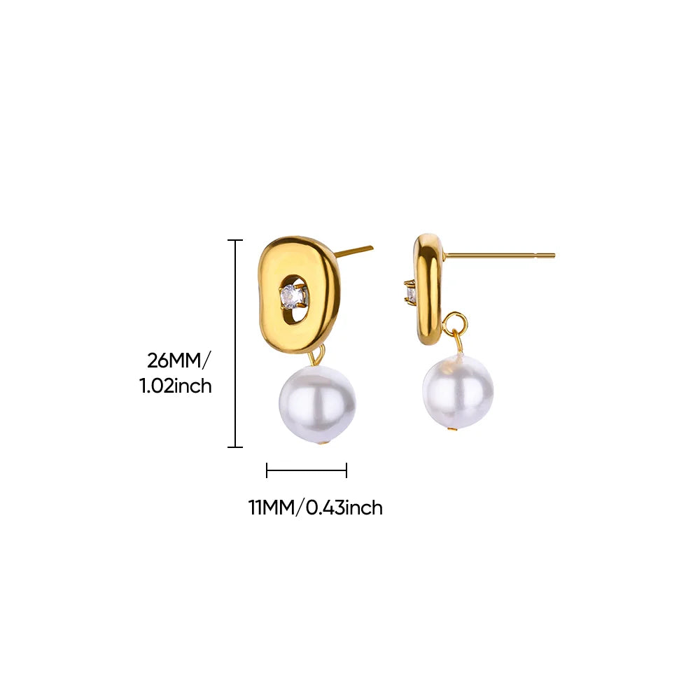 Vintage Baroque Pearl Circle Drop Earrings