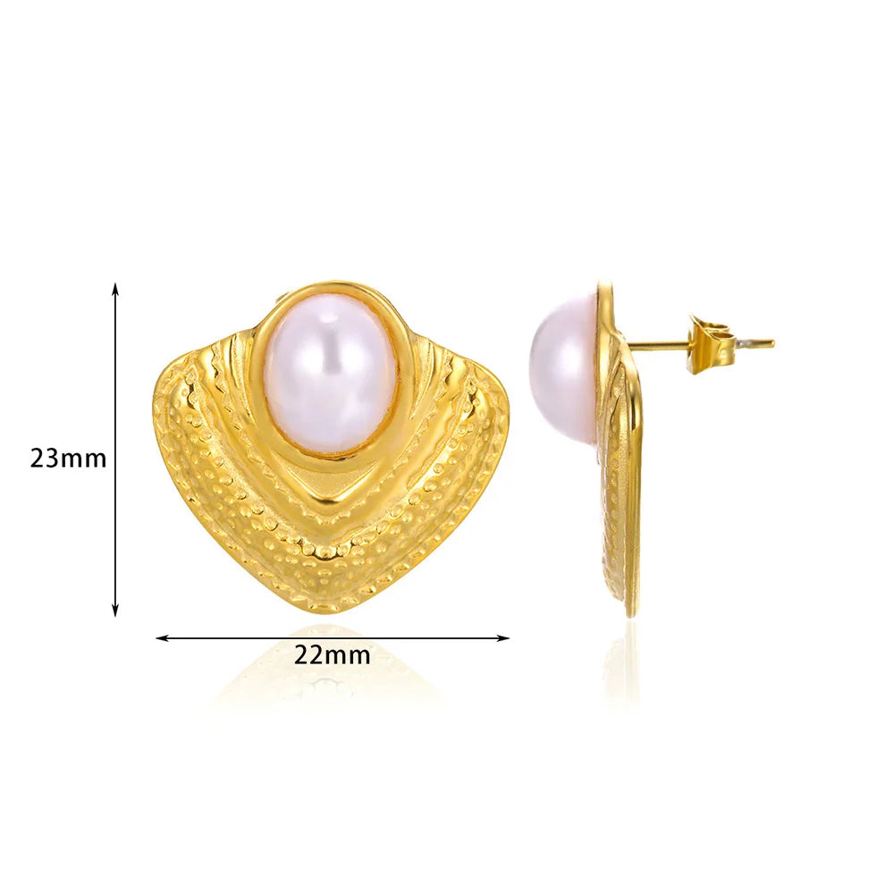 Vintage Baroque Pearl Circle Drop Earrings