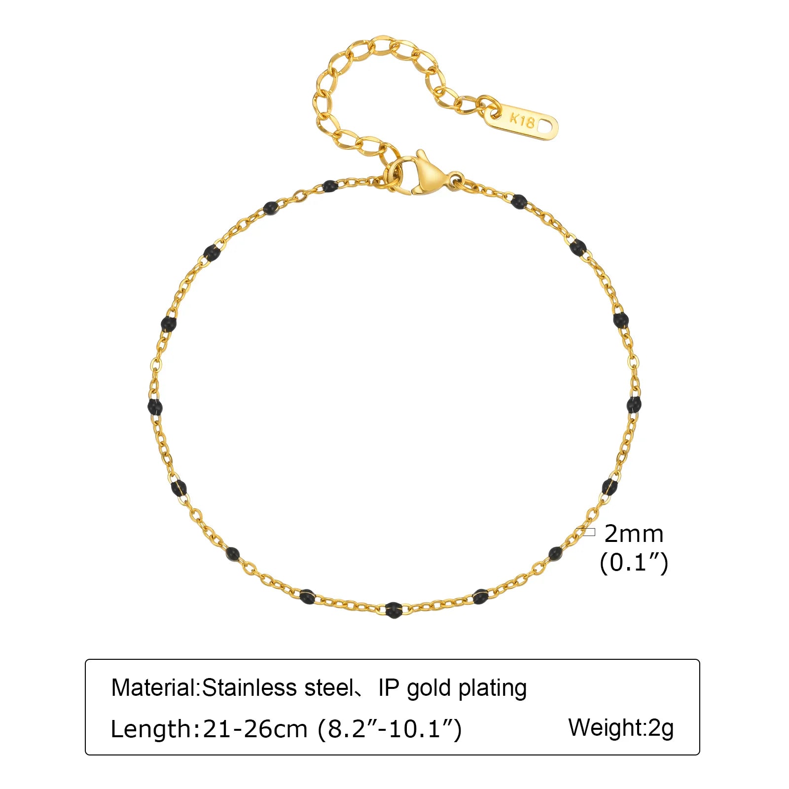 Lucky Blue Evil Eye Beaded Anklet – Waterproof Gold