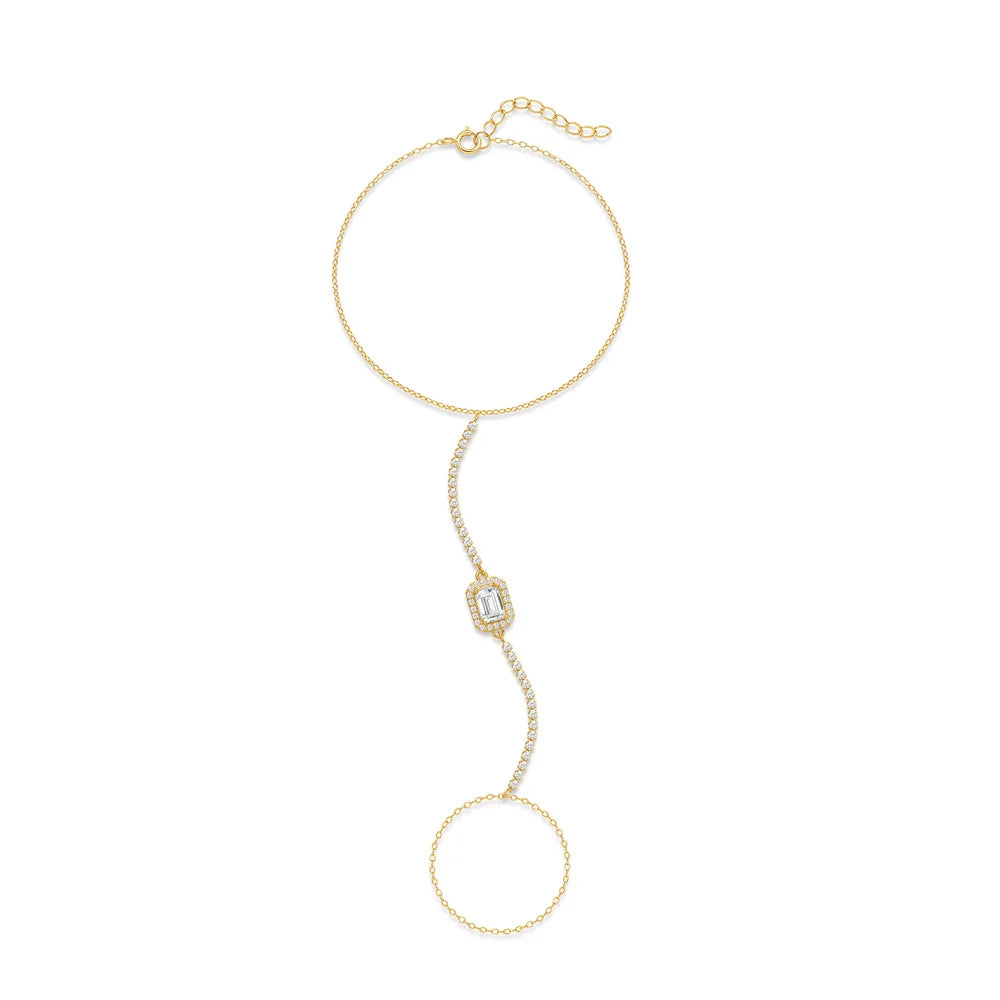 Sterling Silver Heart Petal Zircon Bracelet