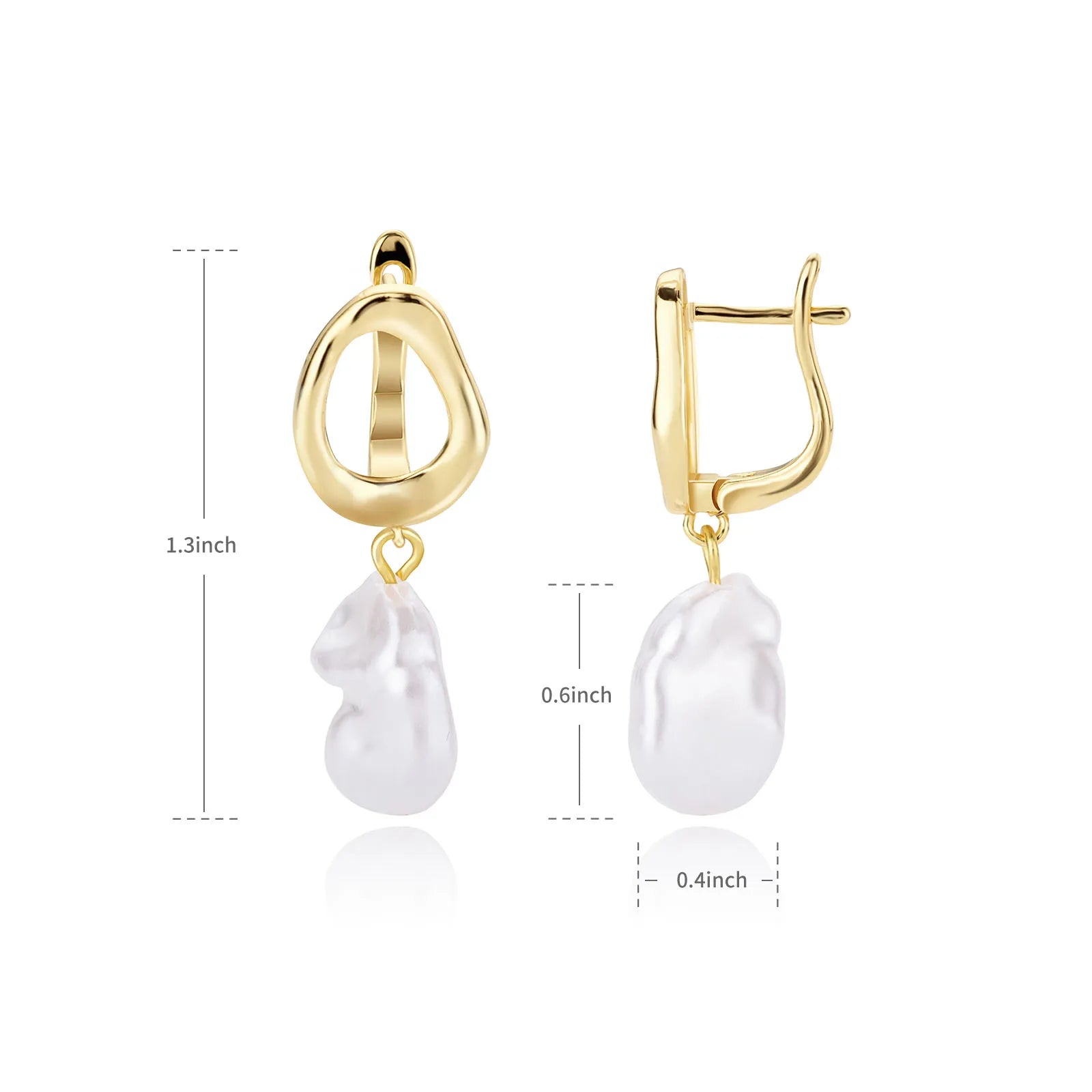 Vintage Baroque Pearl Circle Drop Earrings