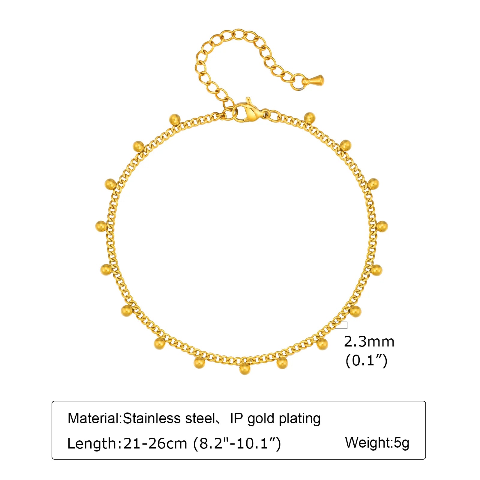 Lucky Blue Evil Eye Beaded Anklet – Waterproof Gold