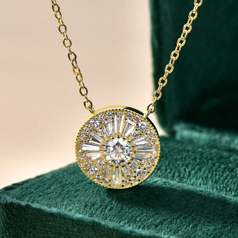 Certified D-Color Moissanite Necklace – 14k Gold-Filled