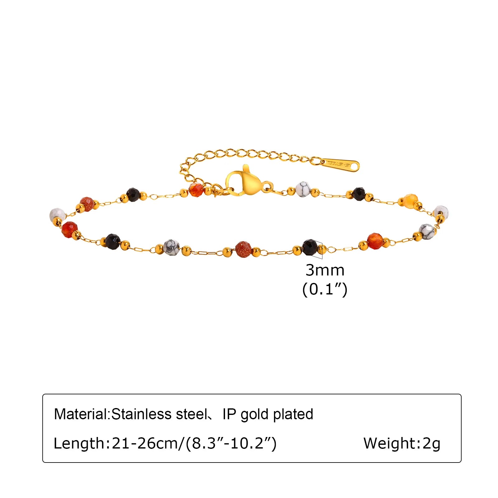 Lucky Blue Evil Eye Beaded Anklet – Waterproof Gold
