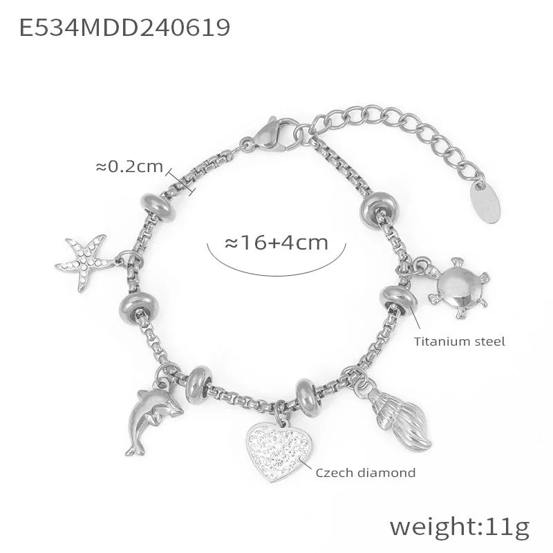 Gold Heart Charm Bracelet – Waterproof Stainless Steel