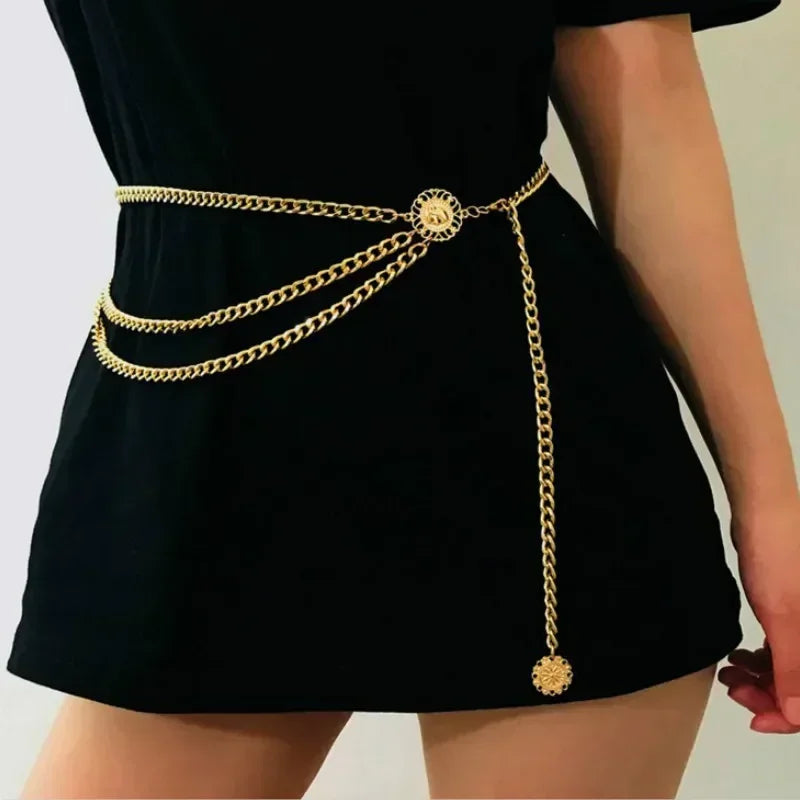 Crystal Fringe Chain Waist Belt – Statement Body Chain