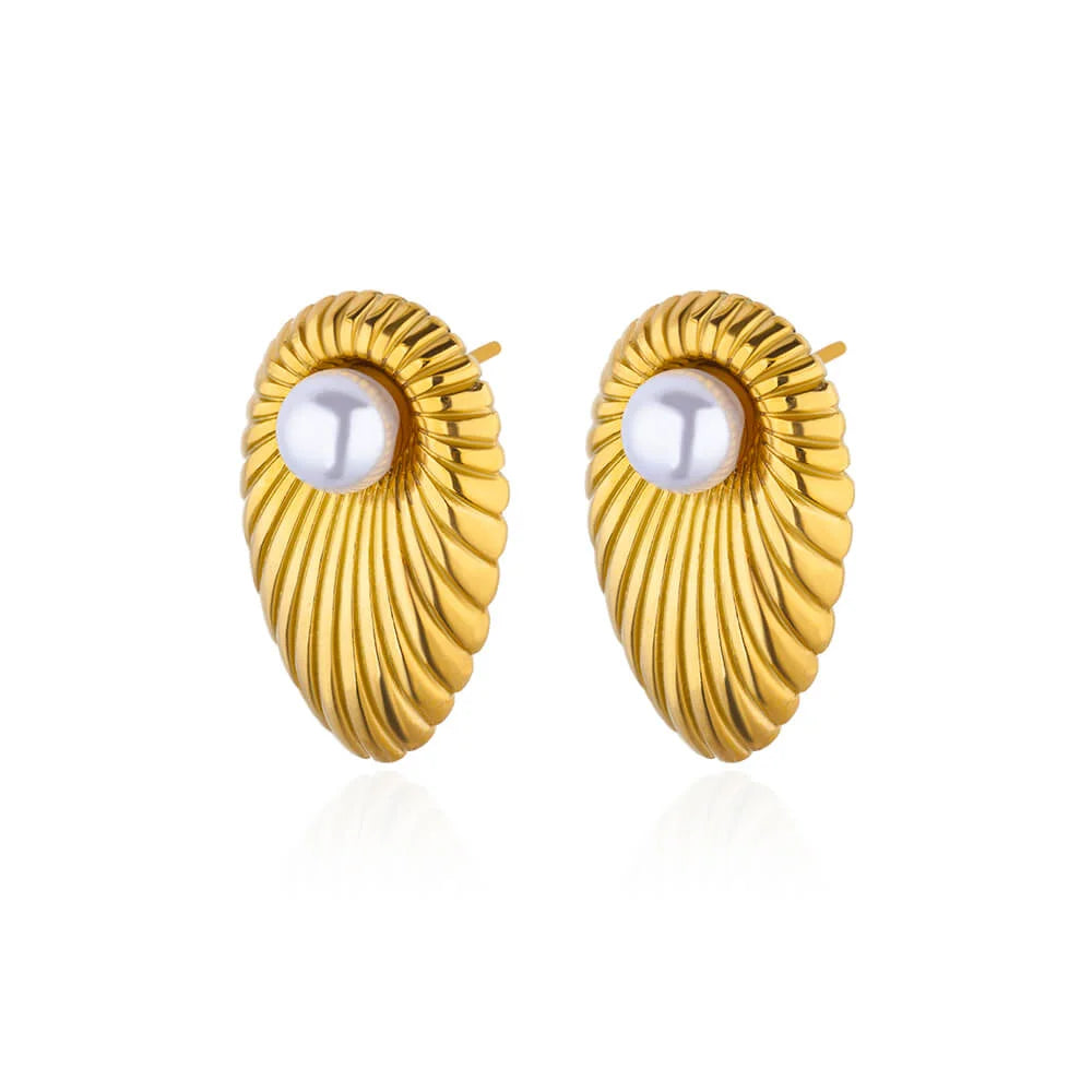 Vintage Baroque Pearl Circle Drop Earrings