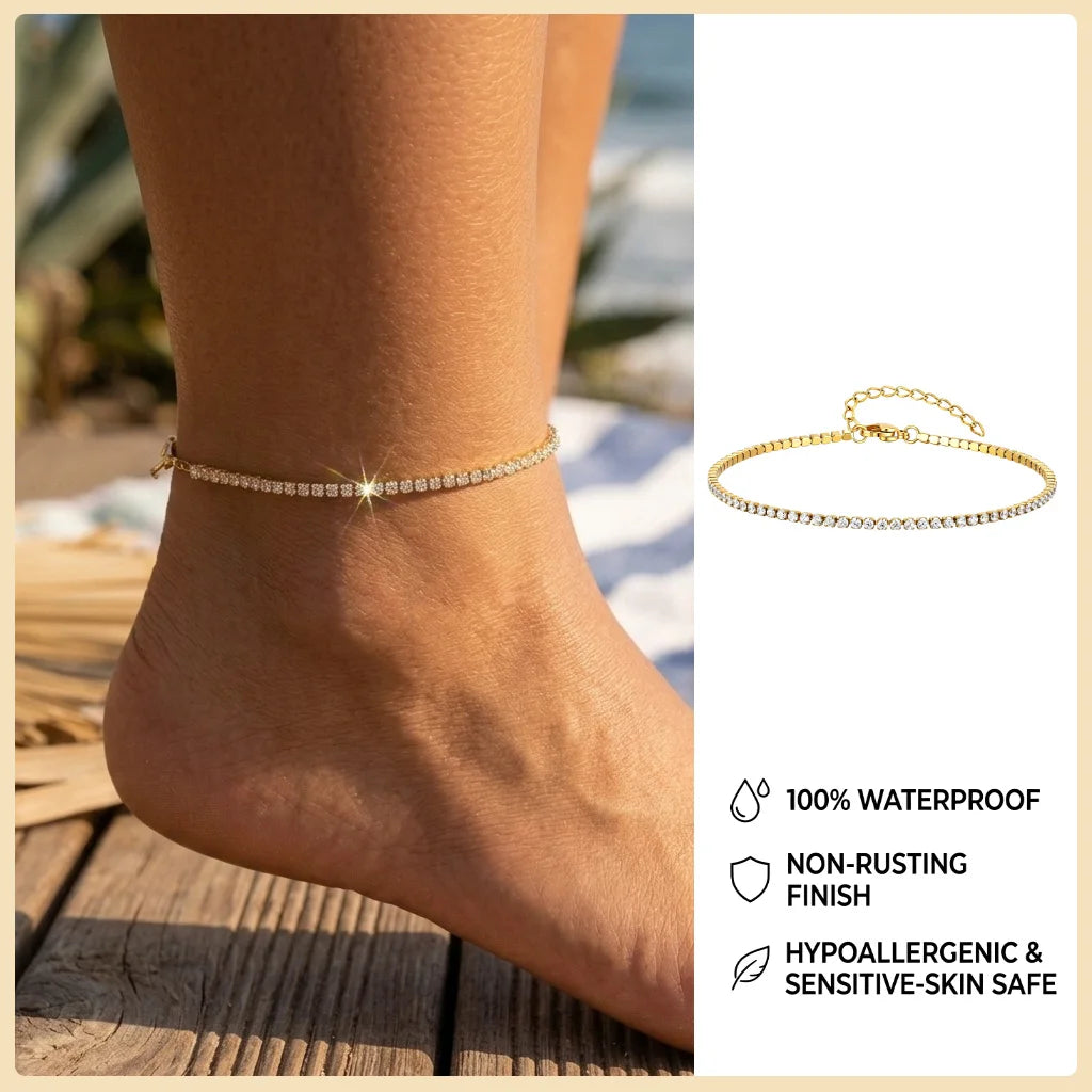 Waterproof Gold Ball Bead Anklet – Stainless Steel