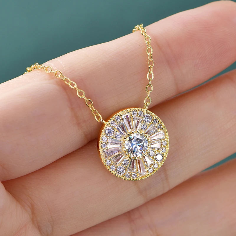Certified D-Color Moissanite Necklace – 14k Gold-Filled