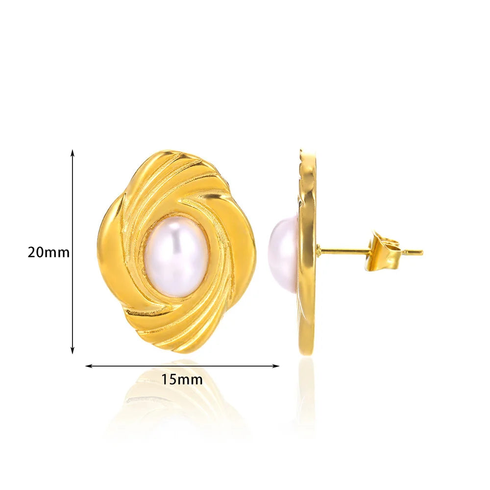 Vintage Baroque Pearl Circle Drop Earrings