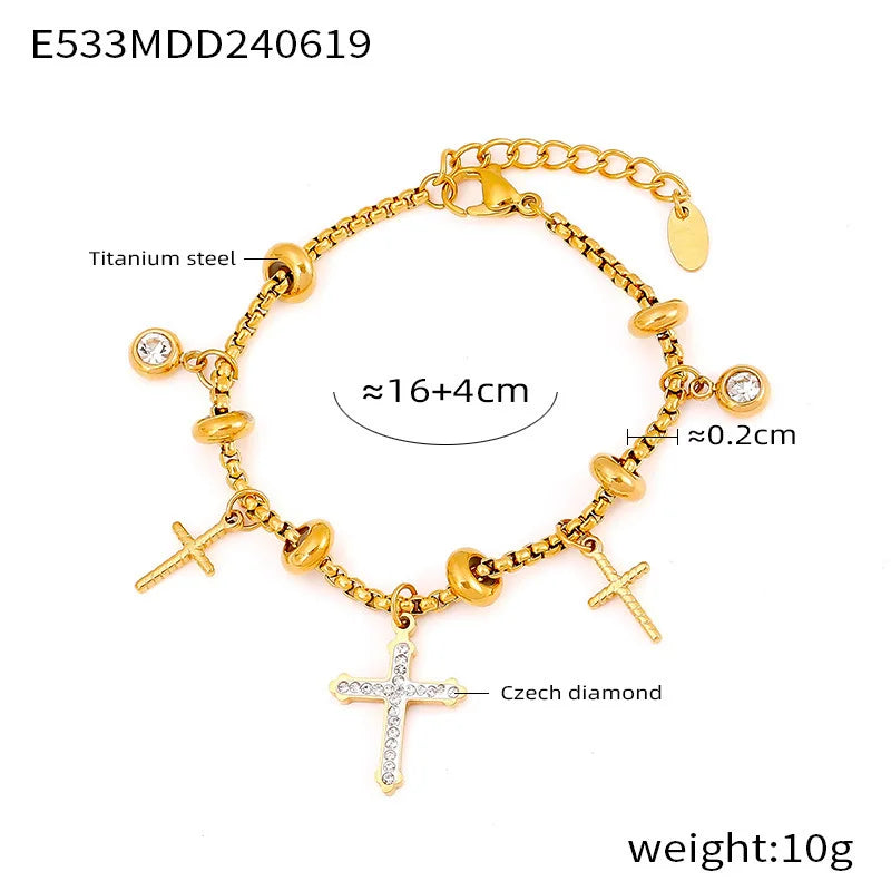 Gold Heart Charm Bracelet – Waterproof Stainless Steel