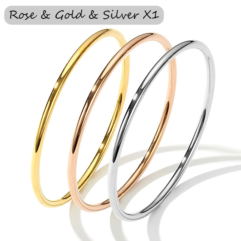 Waterproof Gold Bangle Set – 18K PVD Stainless Steel (3 Pieces)
