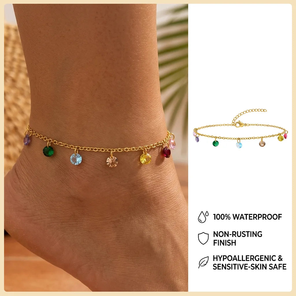 Waterproof Gold Ball Bead Anklet – Stainless Steel