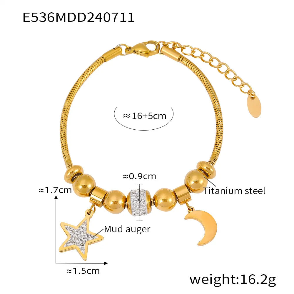 Gold Heart Charm Bracelet – Waterproof Stainless Steel