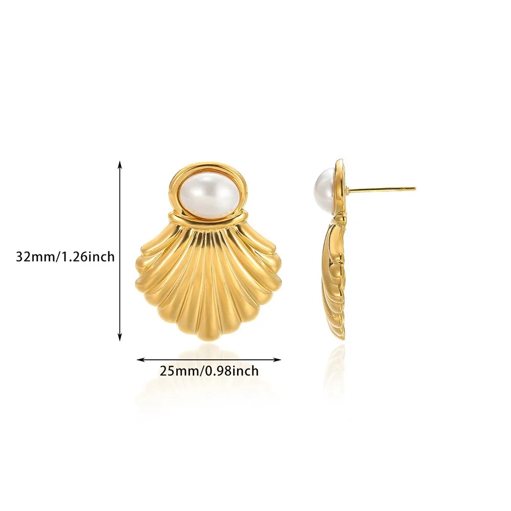 Vintage Baroque Pearl Circle Drop Earrings