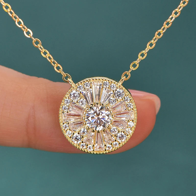 Certified D-Color Moissanite Necklace – 14k Gold-Filled