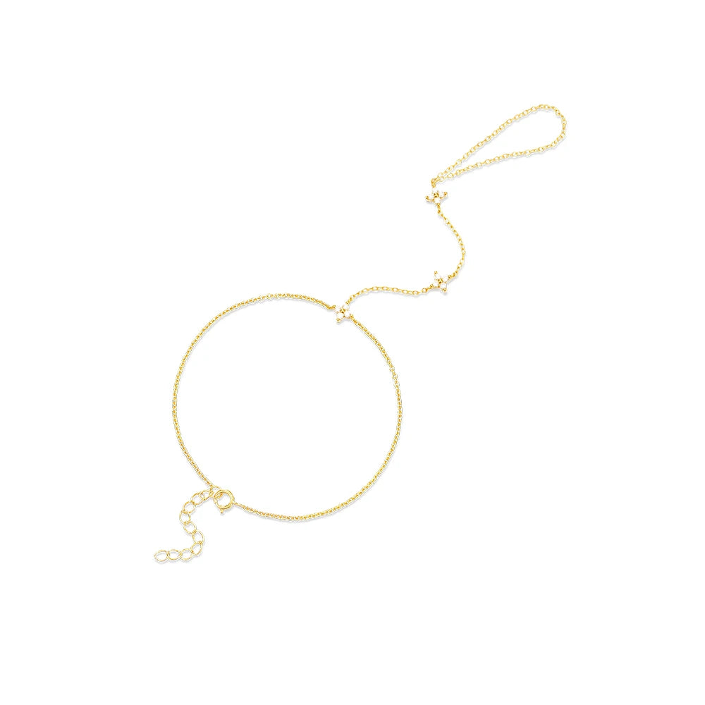 Sterling Silver Heart Petal Zircon Bracelet