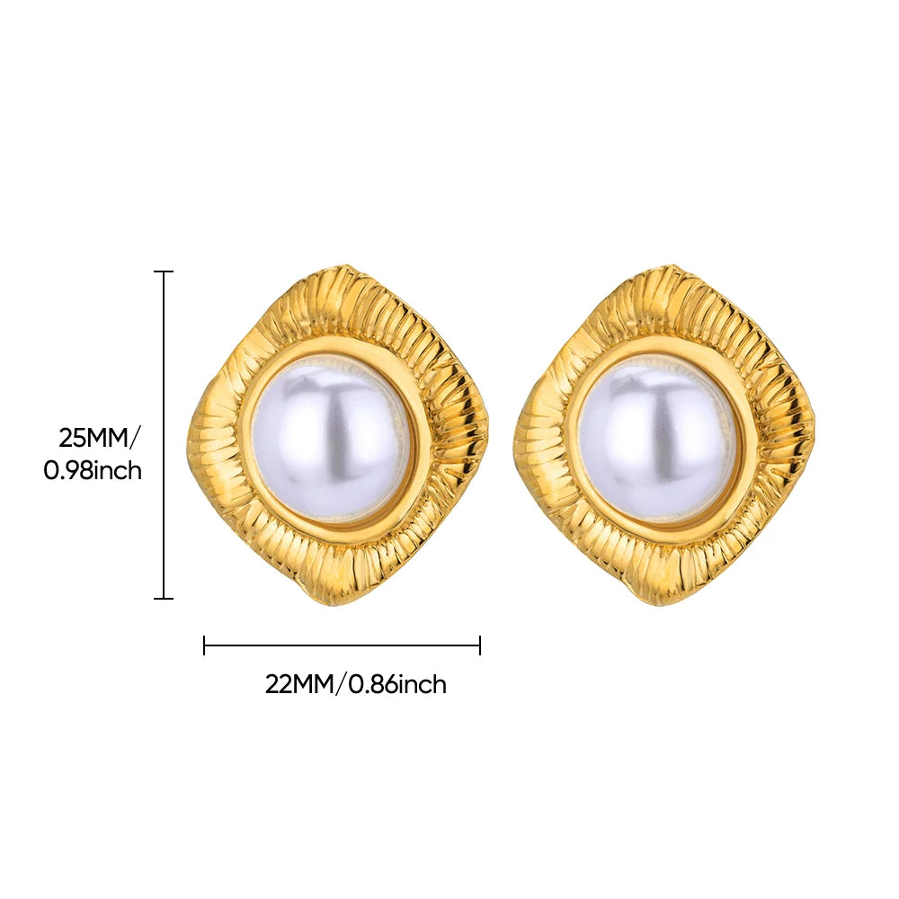 Vintage Baroque Pearl Circle Drop Earrings