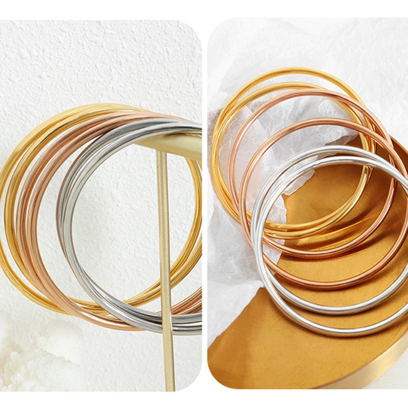 Waterproof Gold Bangle Set – 18K PVD Stainless Steel (3 Pieces)
