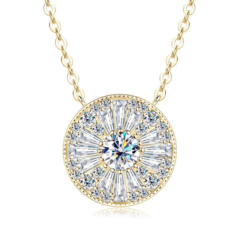Certified D-Color Moissanite Necklace – 14k Gold-Filled