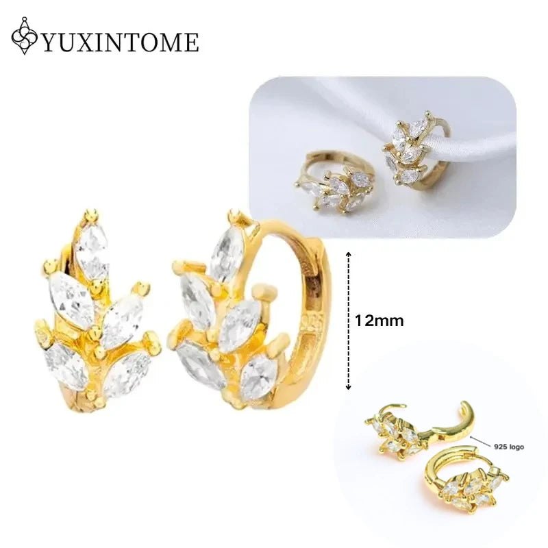 Crystal Water Drop Huggie Hoop Earrings – 925 Sterling Silver