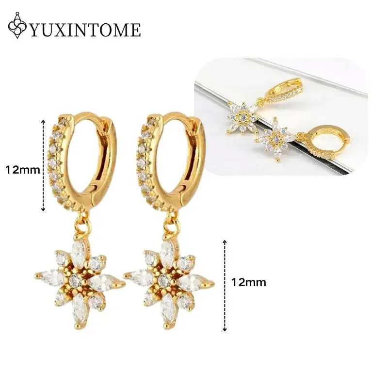 Crystal Water Drop Huggie Hoop Earrings – 925 Sterling Silver