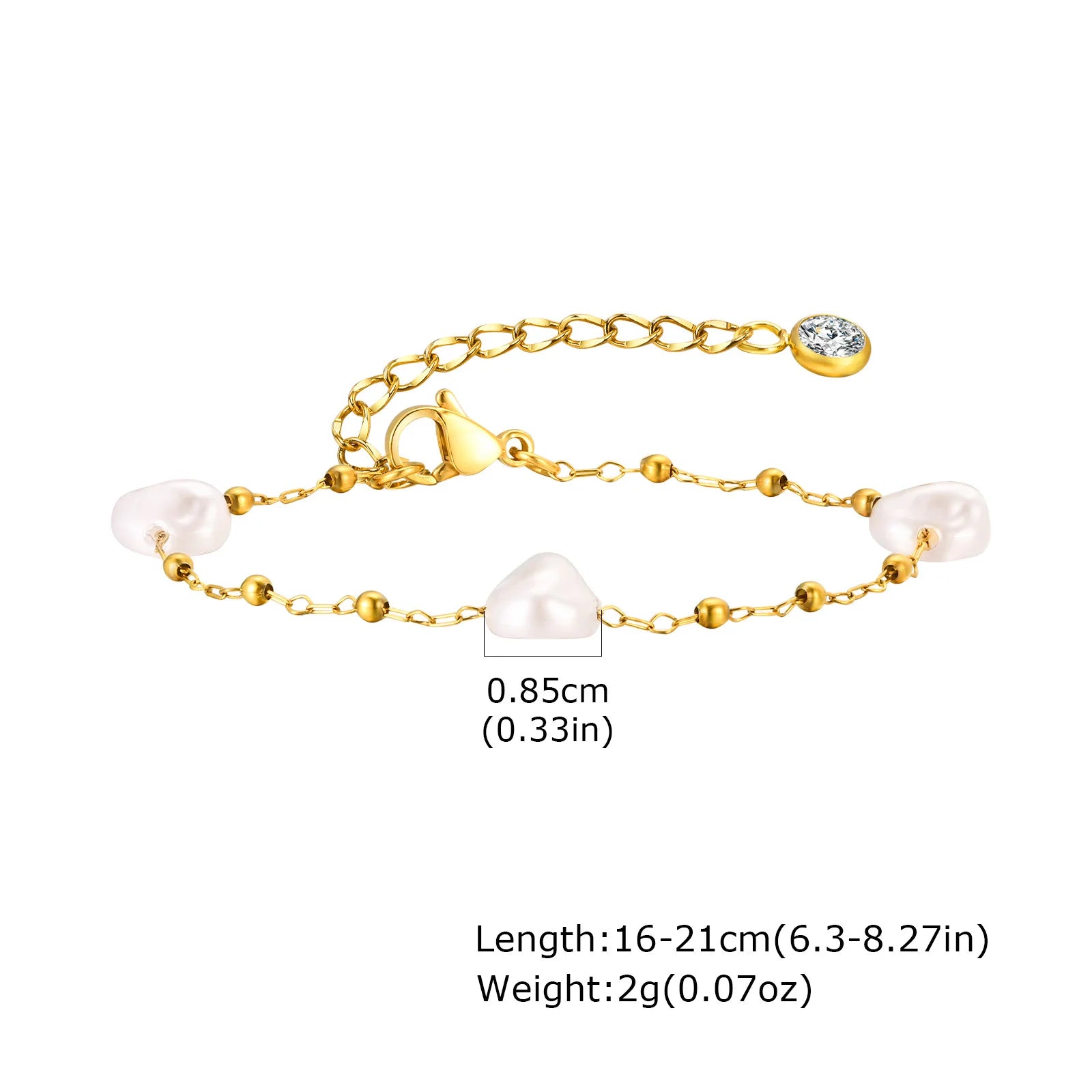 Waterproof Gold Stackable Chain Bracelet – 18K Plated Steel