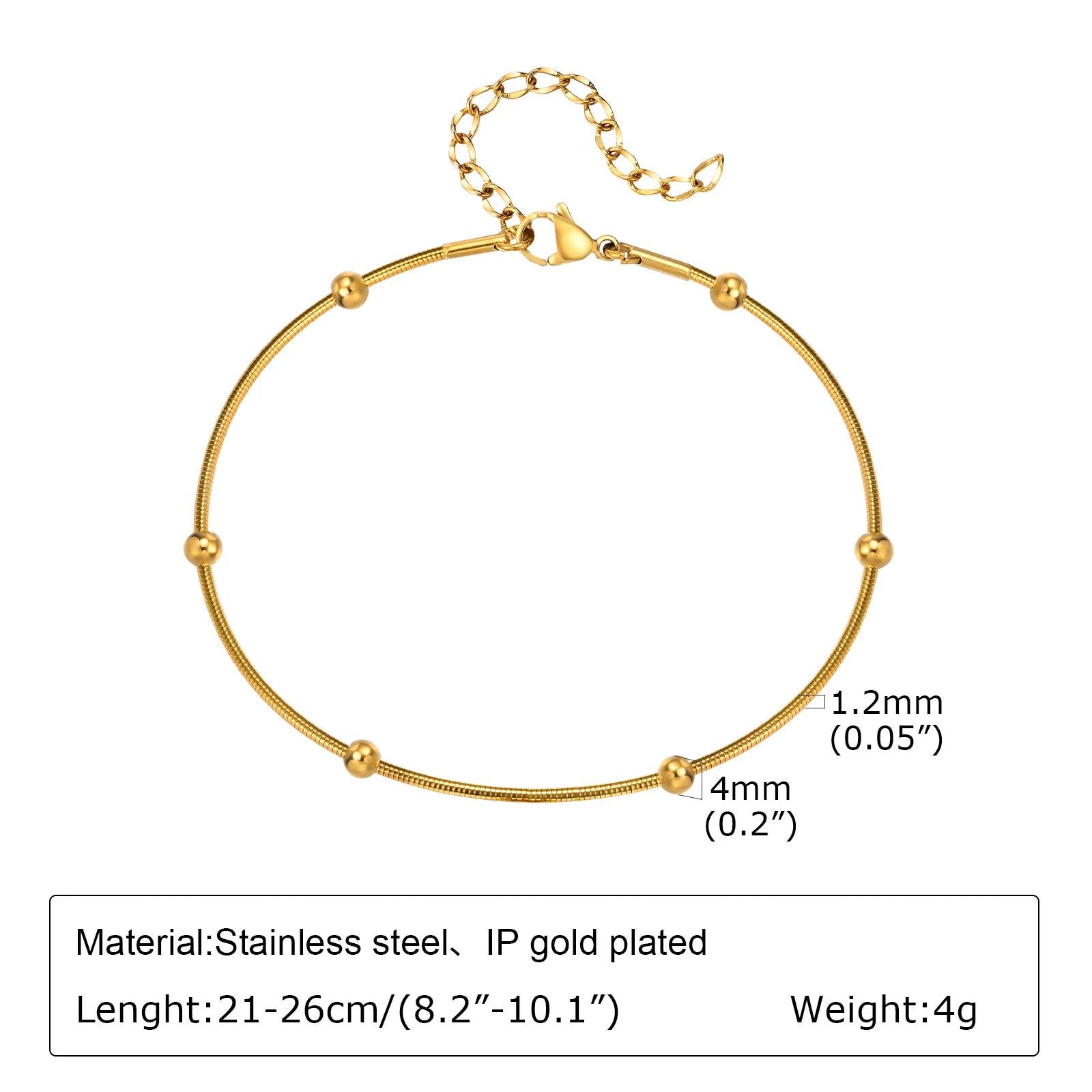 Lucky Blue Evil Eye Beaded Anklet – Waterproof Gold
