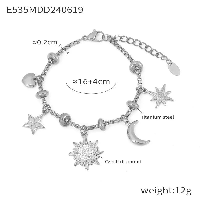 Gold Heart Charm Bracelet – Waterproof Stainless Steel