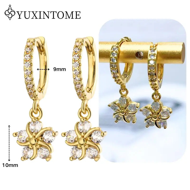 Crystal Water Drop Huggie Hoop Earrings – 925 Sterling Silver