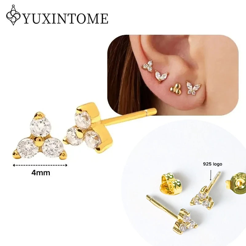 Crystal Water Drop Huggie Hoop Earrings – 925 Sterling Silver