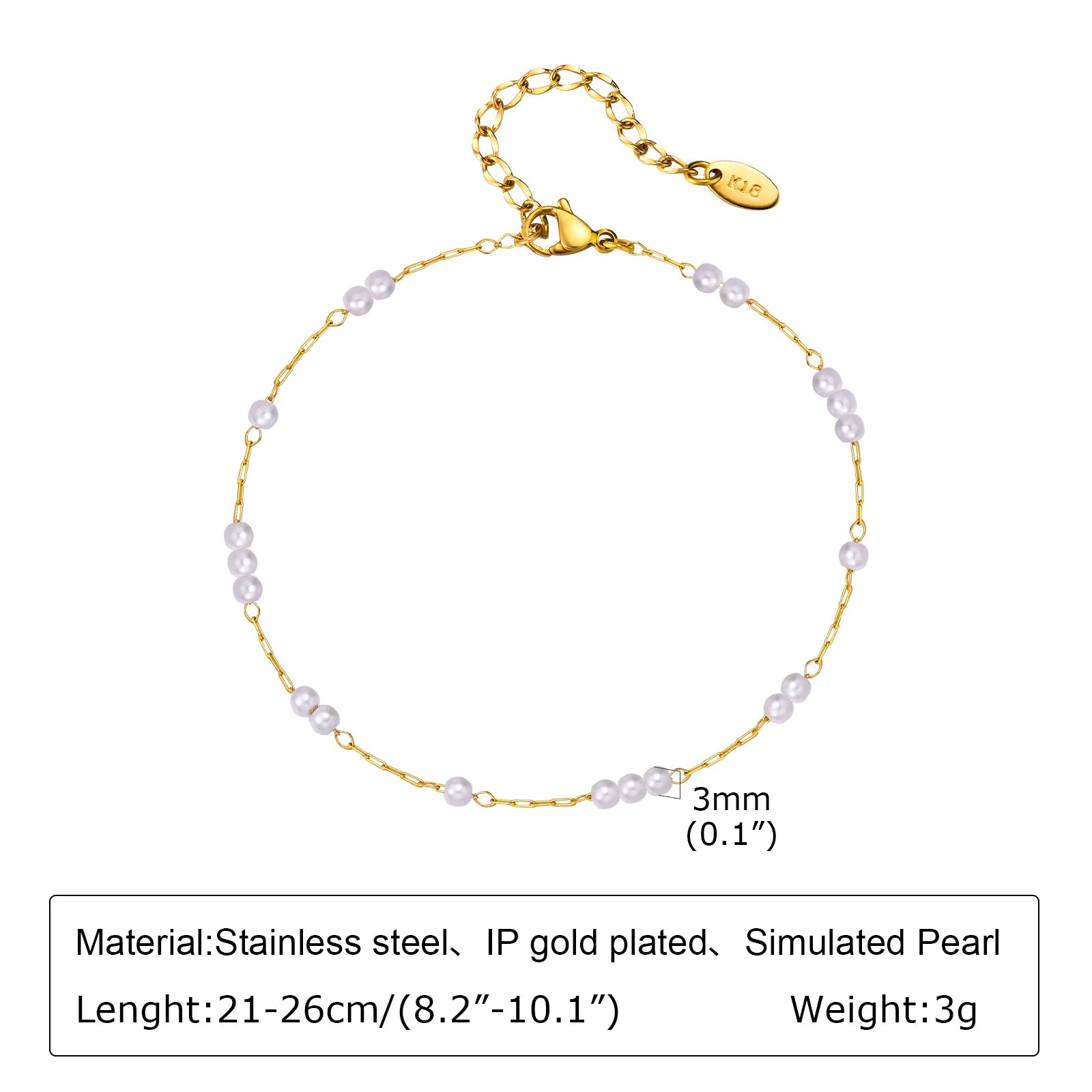 Lucky Blue Evil Eye Beaded Anklet – Waterproof Gold