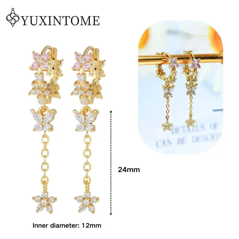 Crystal Water Drop Huggie Hoop Earrings – 925 Sterling Silver