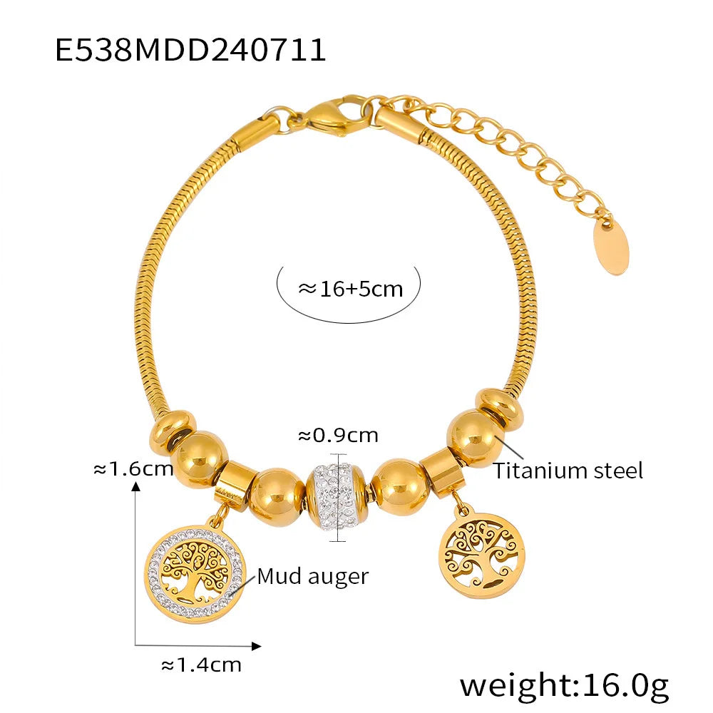 Gold Heart Charm Bracelet – Waterproof Stainless Steel